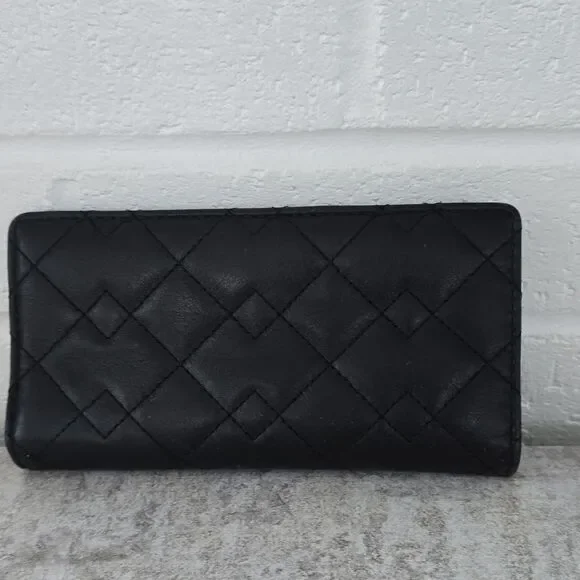 Marc by Marc Jacobs Quilted Black Folding Wallet for Women Logo Zipper - Picture 4 of 14